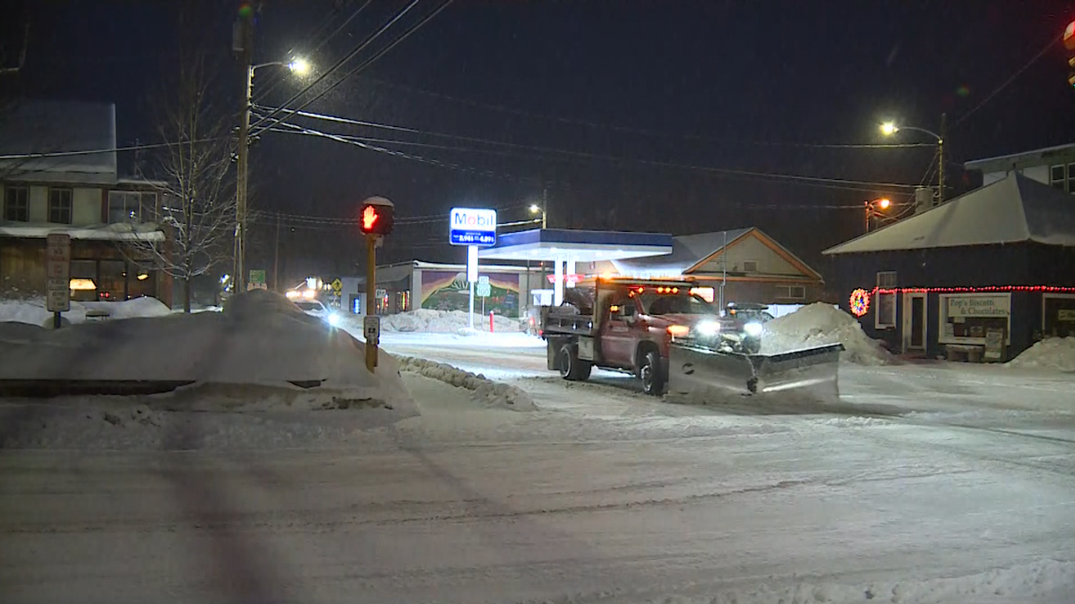 Watch: Snow covers roads in Ludlow, Vermont as winter storm moves up the East Coast