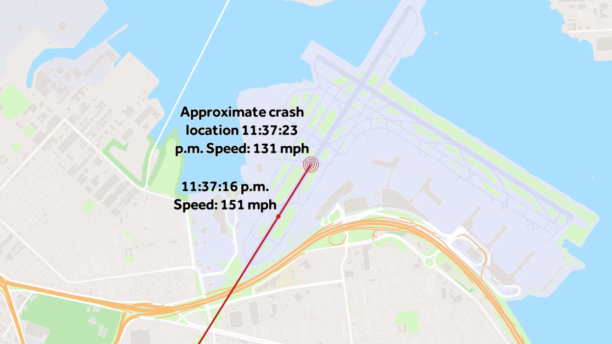 Flight data: AC8646 path before LaGuardia crash