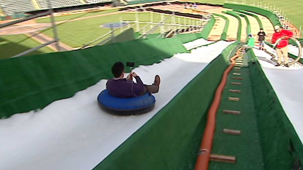 Snow-tubing opens this weekend at Chickasaw Bricktown Ball Park Bricktown Ballpark Snow Tubing 2021