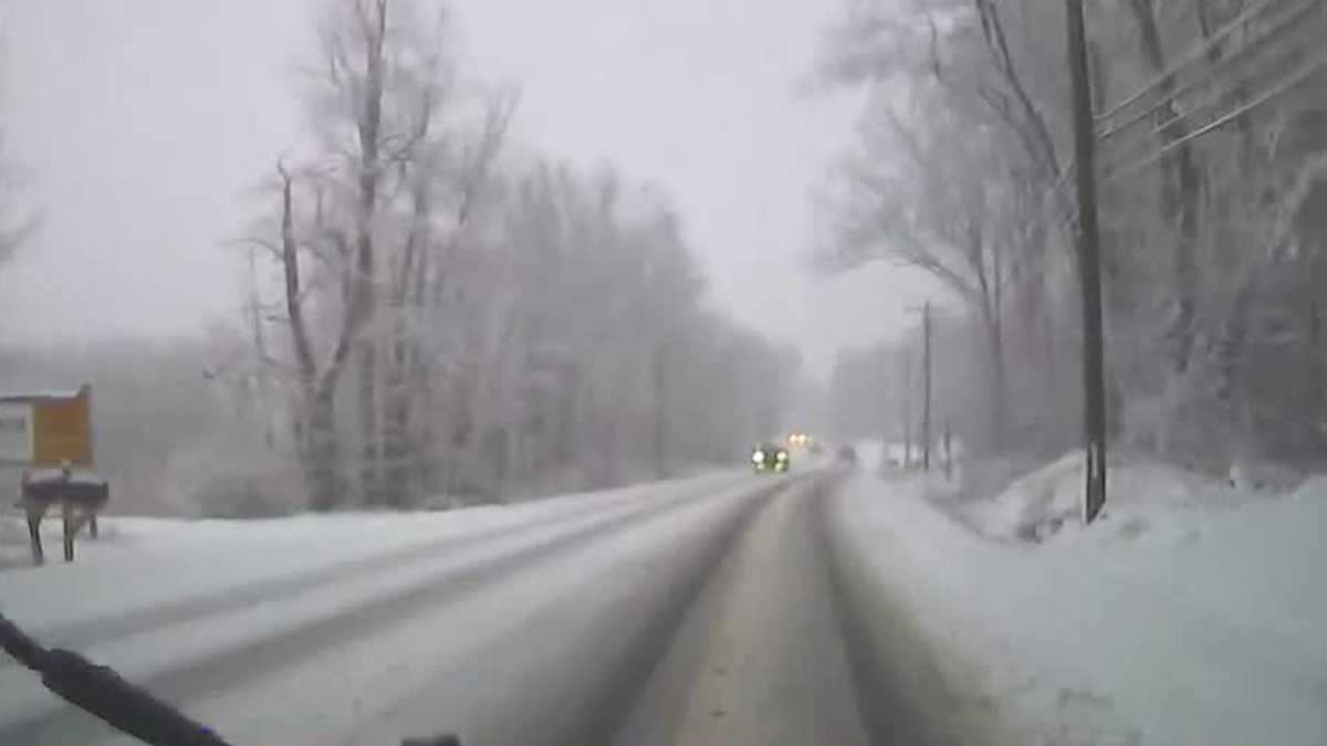 Roads a mess in inland areas of Maine during March 24 snowstorm