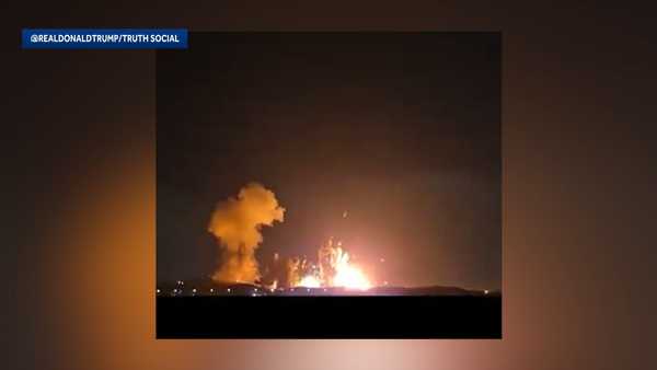 president trump posts video of explosion in iran