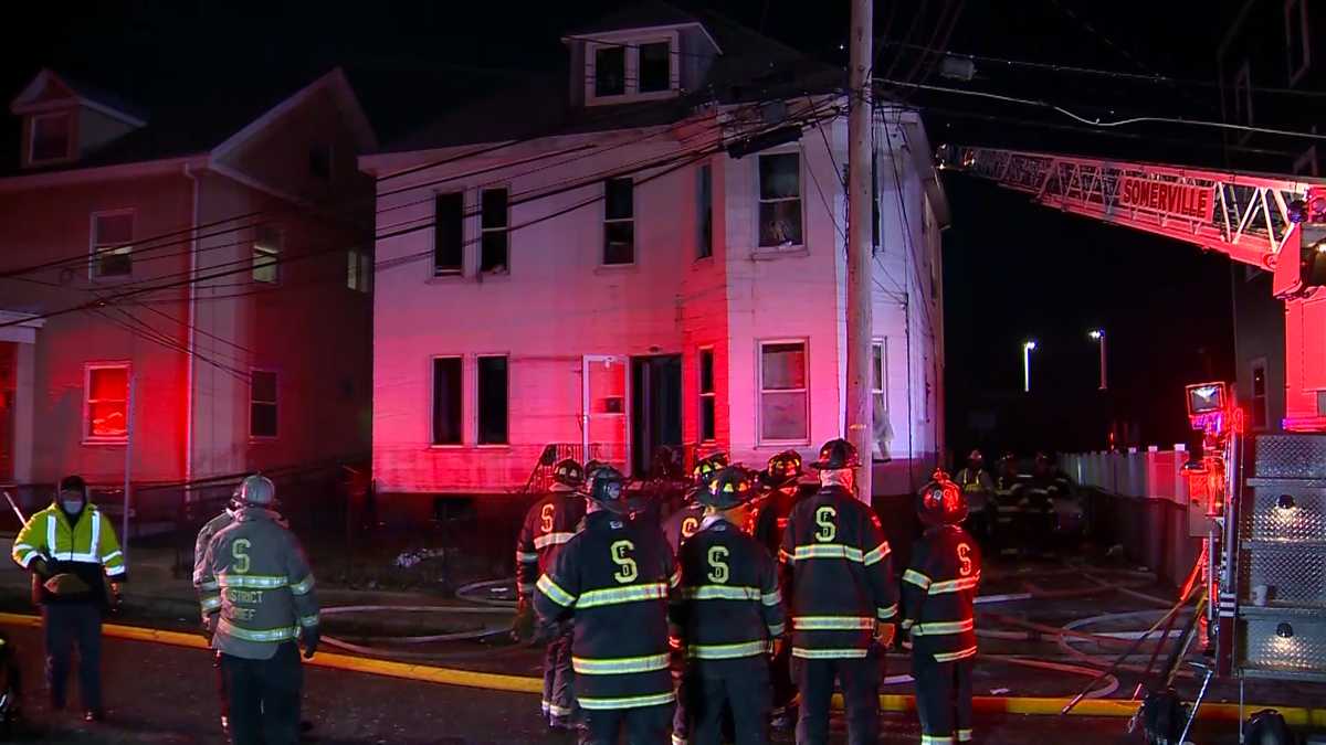 2 firefighters injured during rescue at burning Somerville home