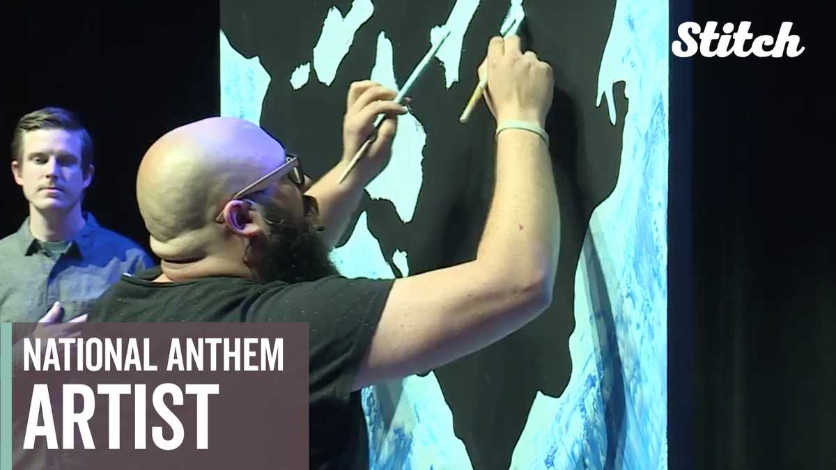 Viral artist sings while he works