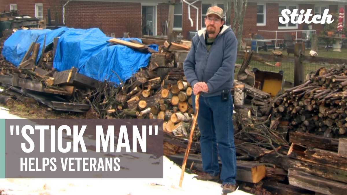 'stick Man' Donates Hand-made Walking Sticks To Veterans