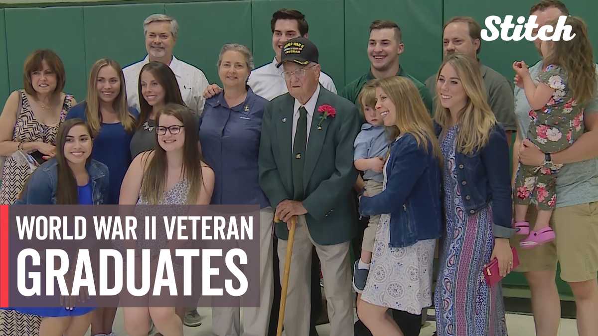 90yearold World War II veteran receives honorary high school diploma