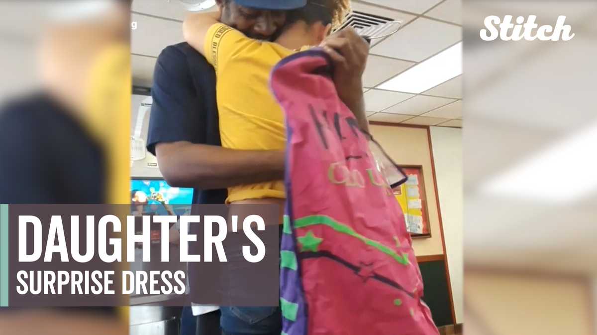 Dad working 3 jobs surprises daughter with dream dress