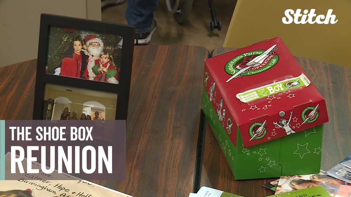 2 women connected by gifts in a shoebox meet for the first time