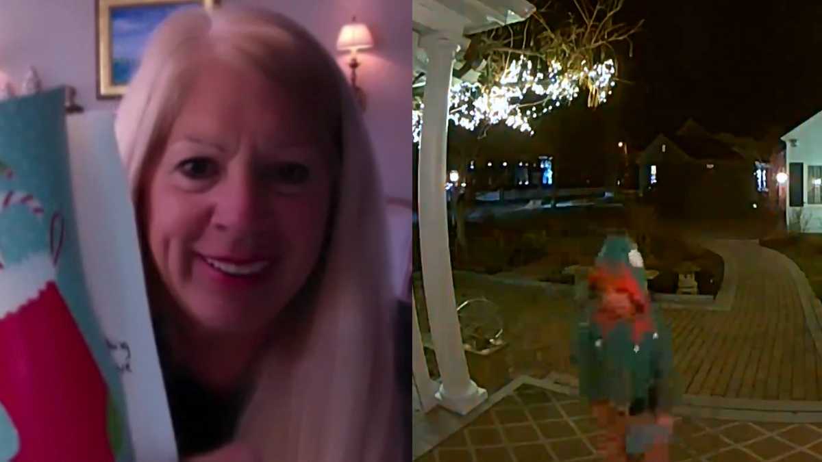 Mystery elf caught on doorbell camera spreading Christmas ...