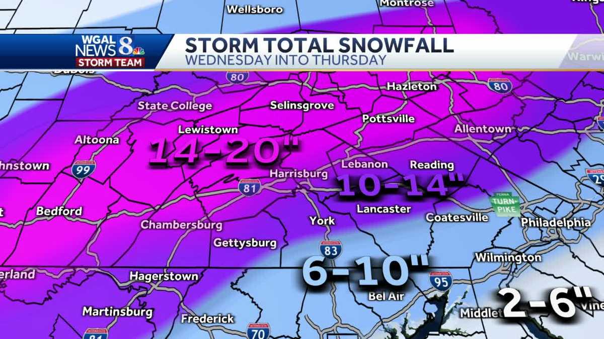 Big Nor Easter Headed For Central Pennsylvania Storm Hits Wednesday Into Thursday