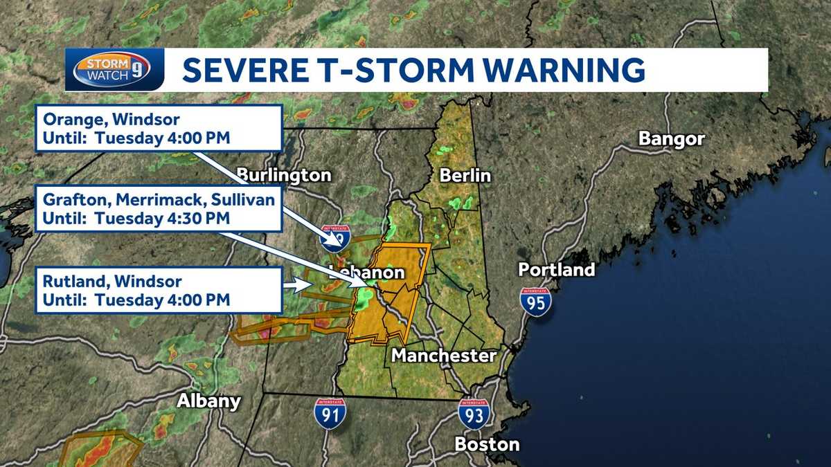 NH forecast video: Severe thunderstorm warnings issued