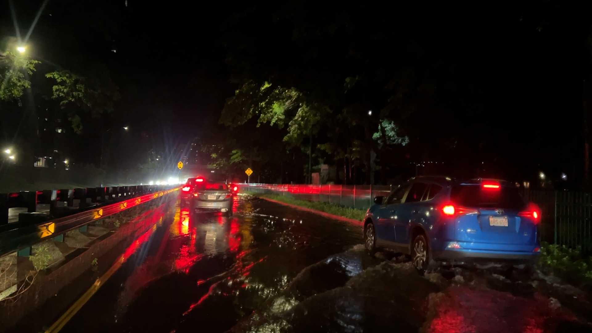 Storrow Drive Transformed Into River Amid Flash Flooding In Boston