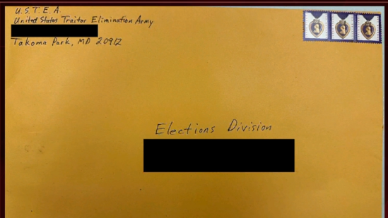 Envelopes with powder sent to election officials in Mass., other states