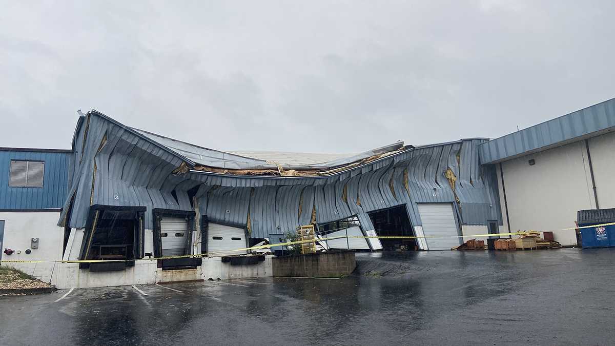 Strong winds rip walls off a warehouse in Dauphin County, PA - WGAL