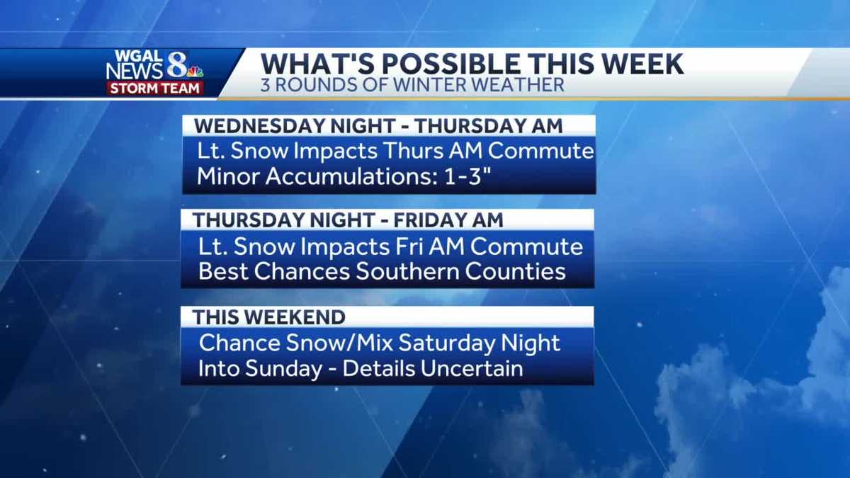 PA. WEATHER Three rounds of winter weather possible this week