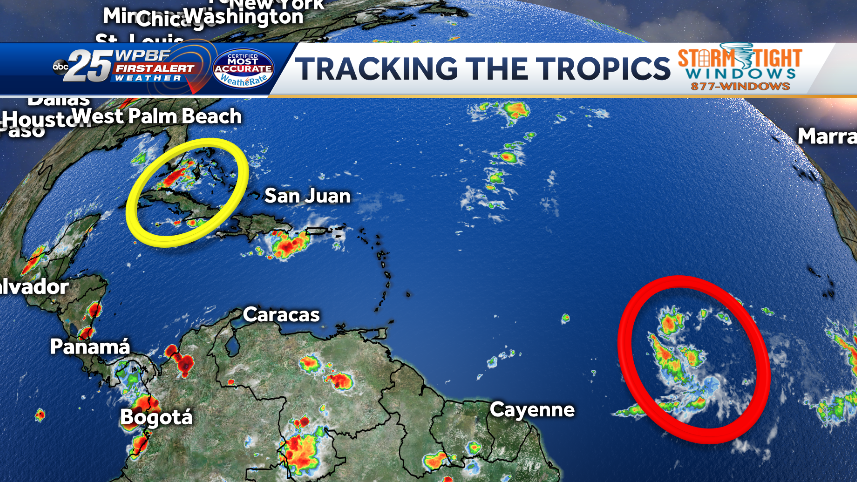 Two tropical waves in the Atlantic