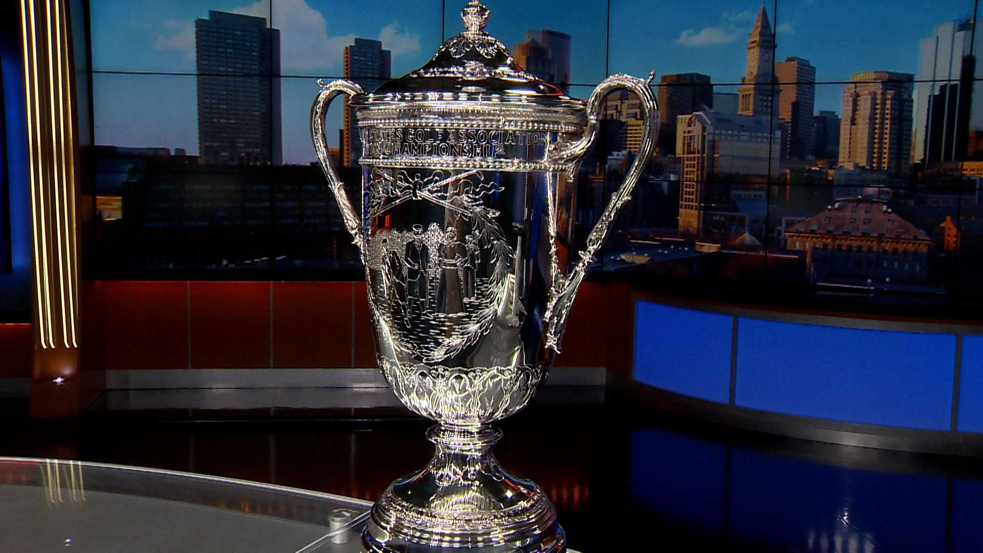Up-close look at US Open trophy before golf tourney hits Mass.