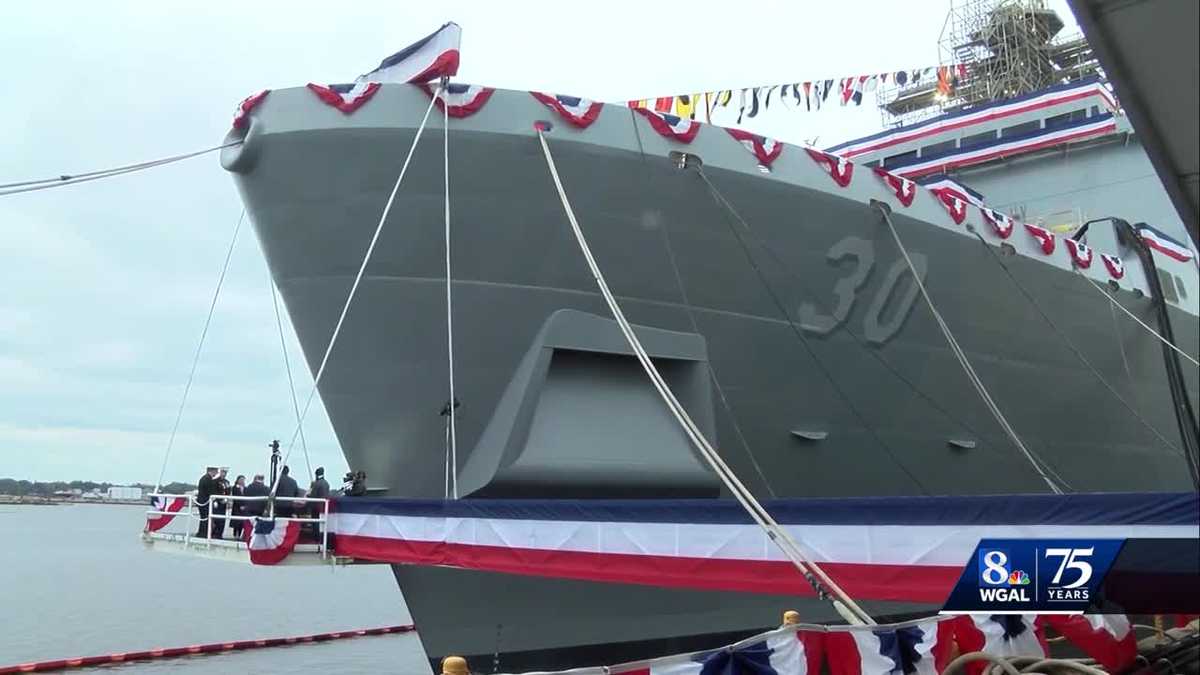 Navy christens new ship; The USS Harrisburg