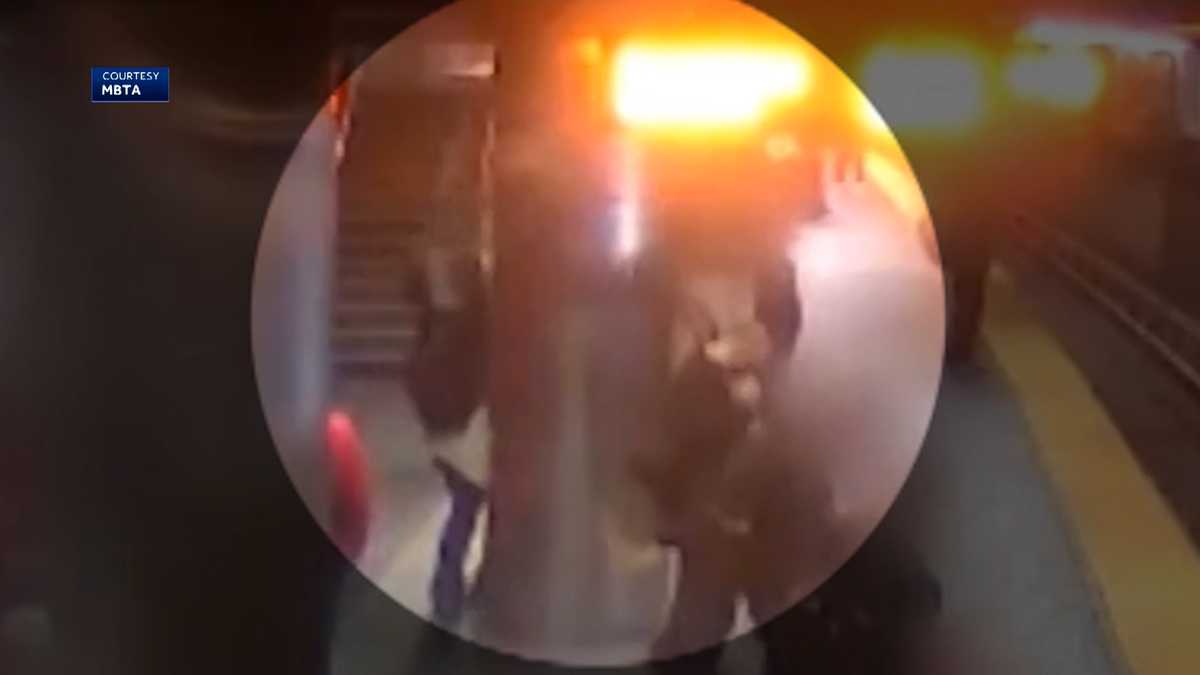 Video shows moment utility box falls onto woman at MBTA station