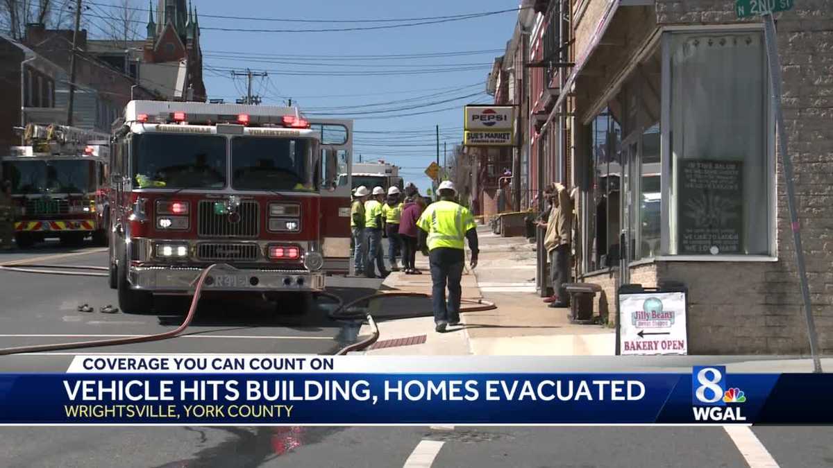 Vehicle crashes into building in York County, Pa.