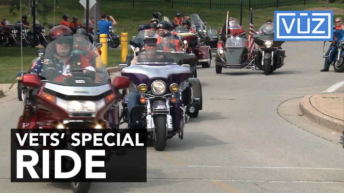 Volunteers rev up their bikes for visually impaired vets
