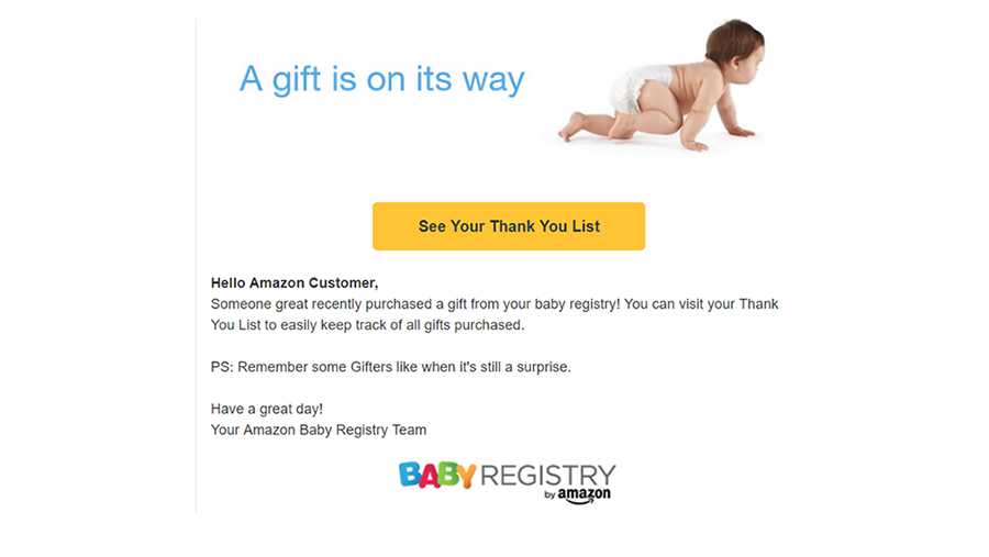 Track amazon registry hot sale gifts