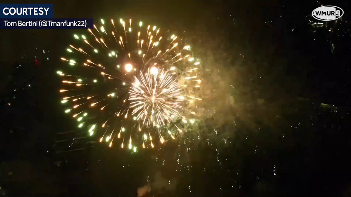 Video Derry Fourth of July fireworks filmed on drone