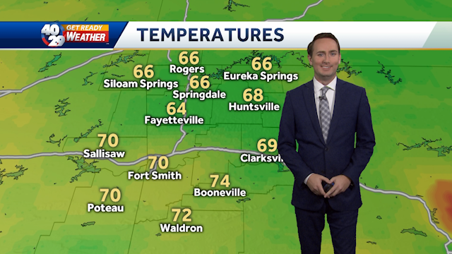 Warm on Monday with rain chances by Tuesday