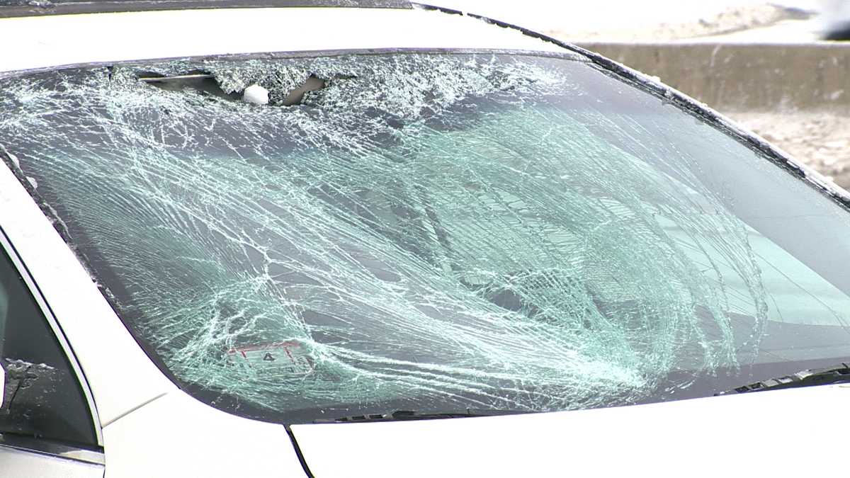 Chunk of ice crashes through windshield on Mass Pike