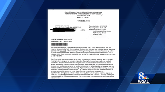 Outdated jury summons sent by mistake in York County